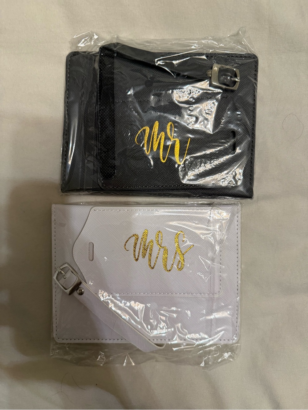 Mr & Mrs Bag Tag and Passport Holder